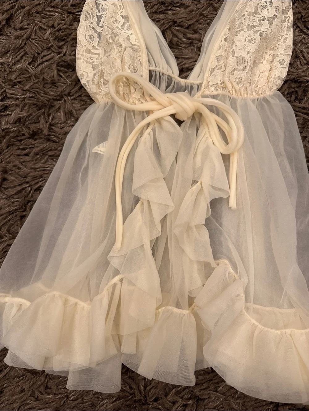SOLD VINTAGE 70S BABYDOLL NEGLIGEE LINGERIE TOP SMAL - Picture 5 of 9
